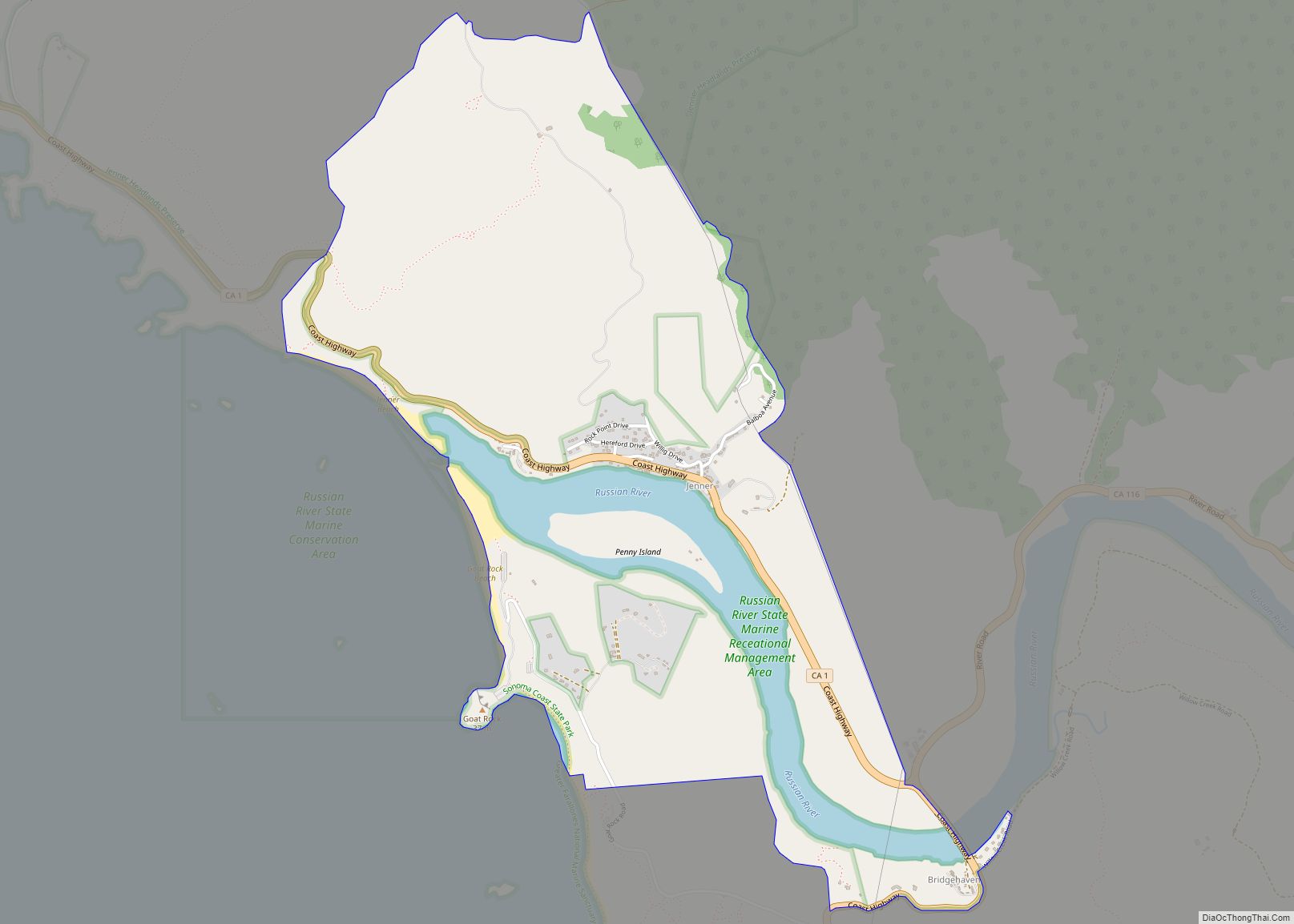 Map of Jenner CDP