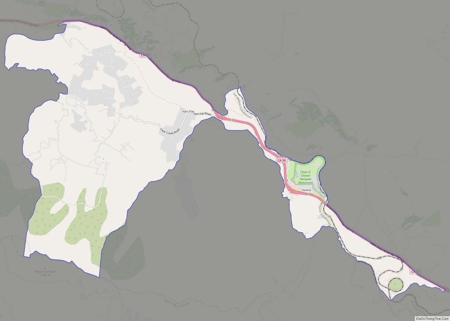Map of Keene CDP