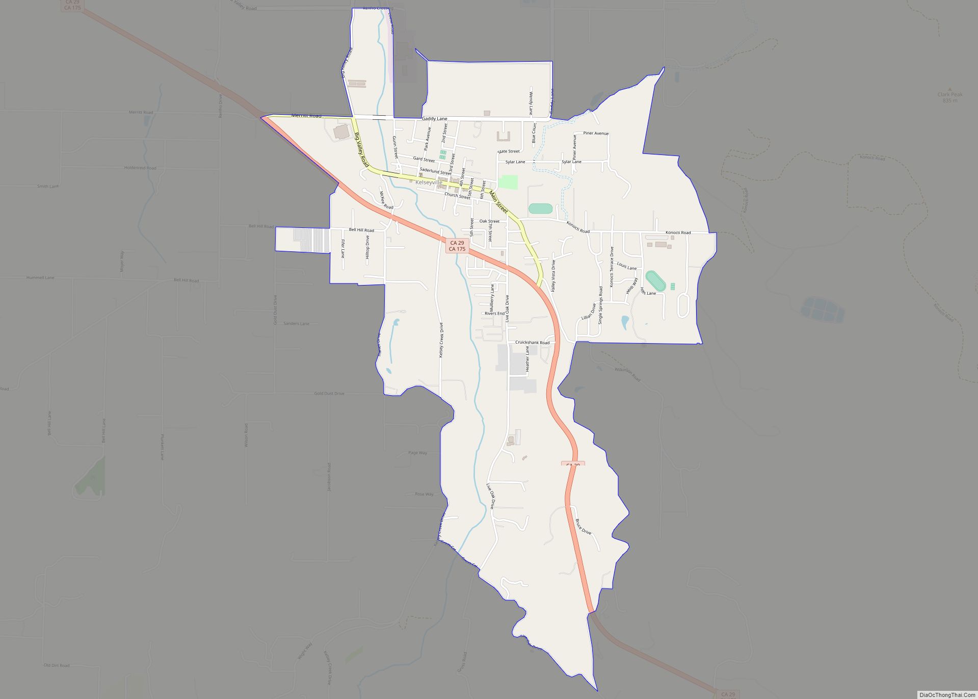 Map of Kelseyville CDP