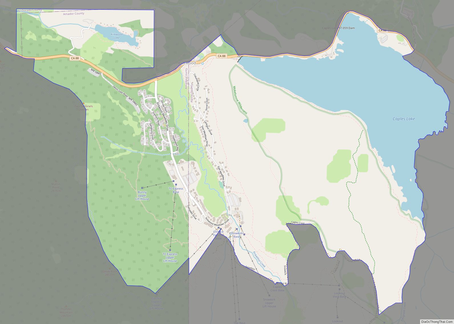 Map of Kirkwood CDP, California