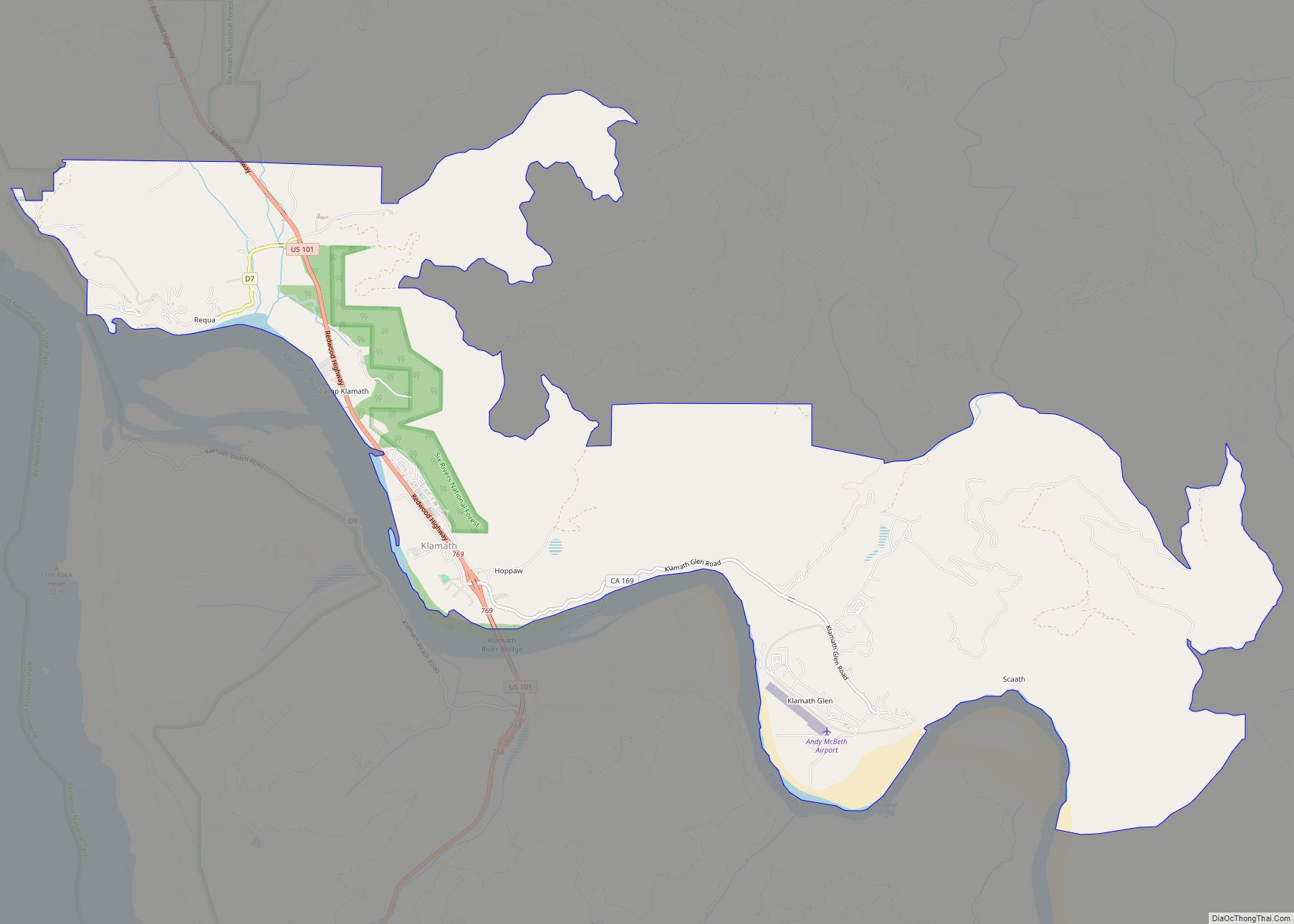 Map of Klamath CDP