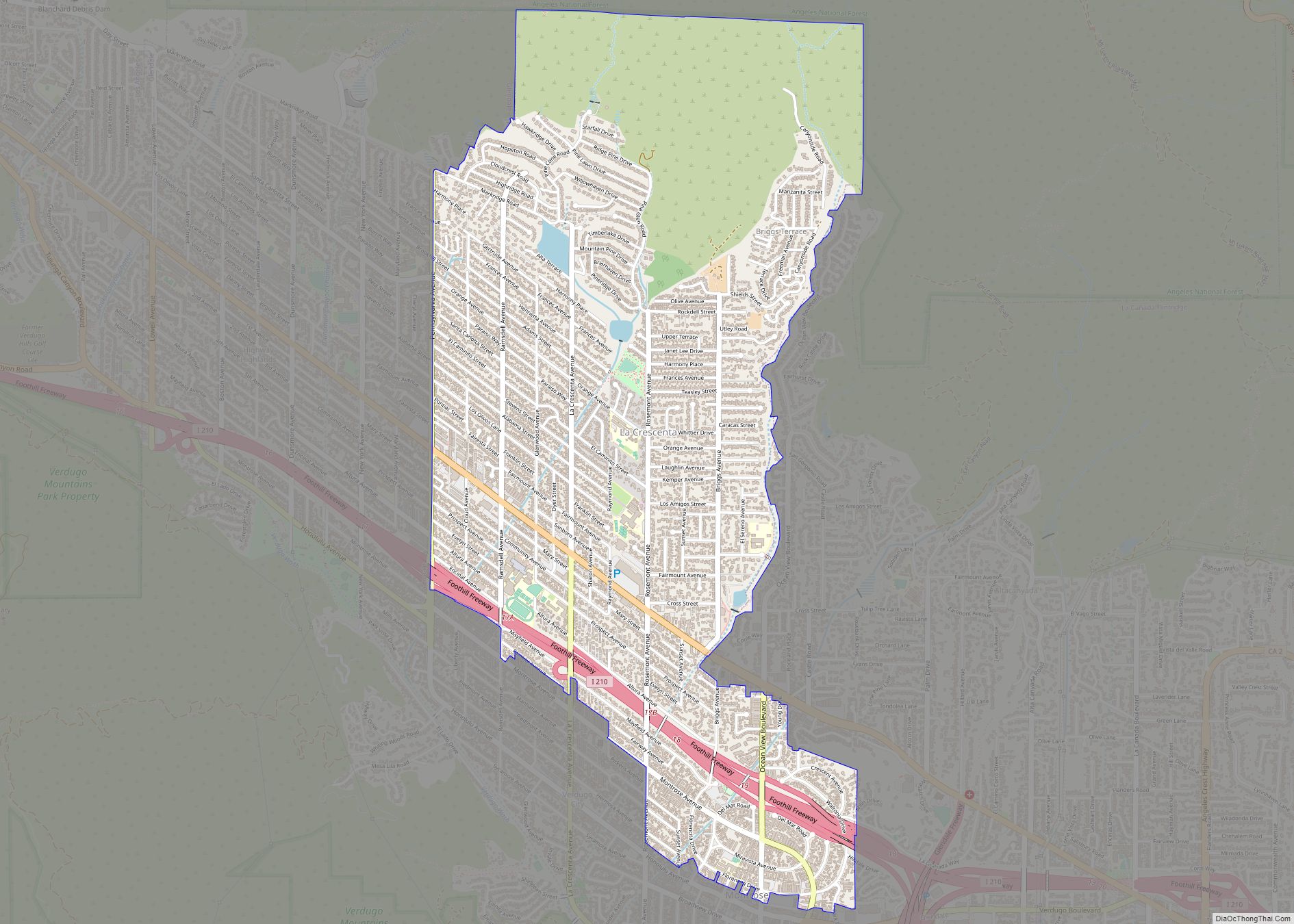 Map of La Crescenta-Montrose CDP