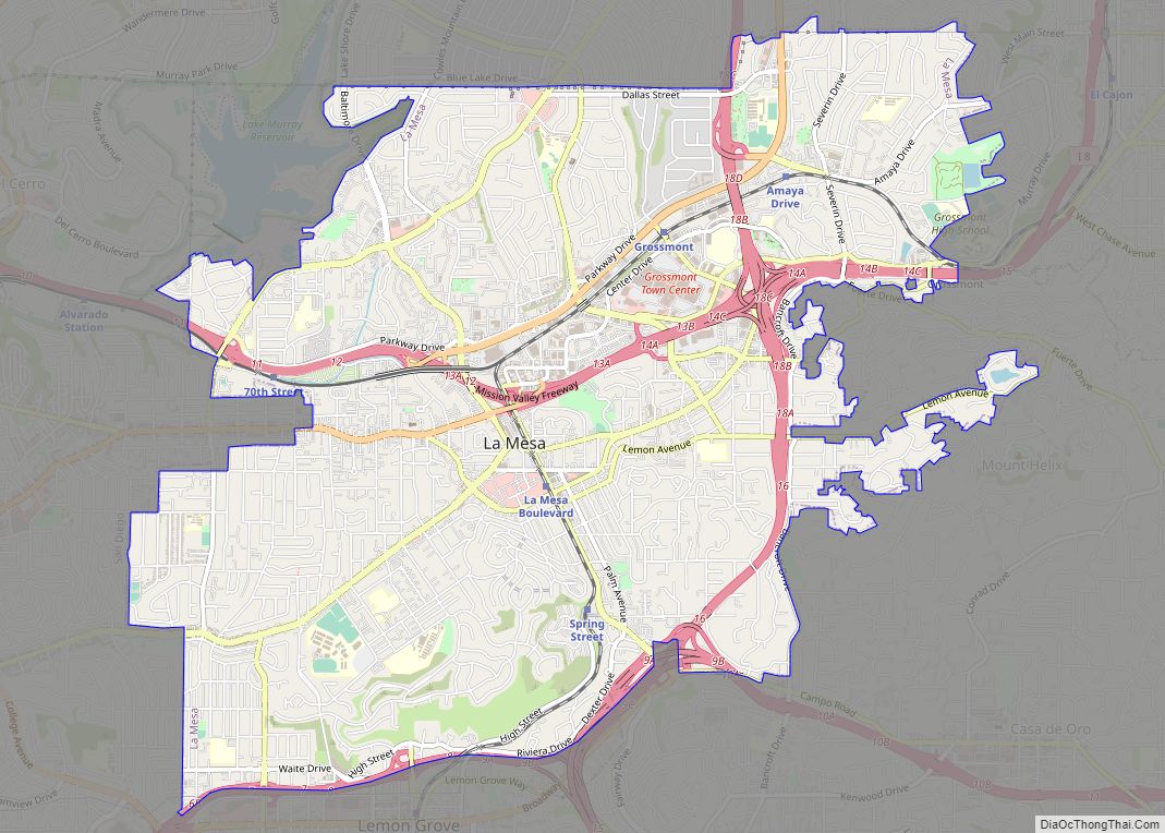 Map of La Mesa city