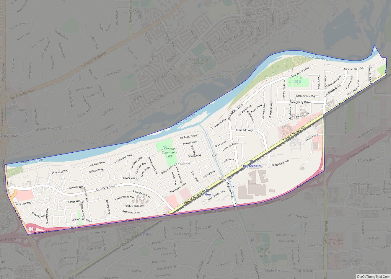 Map of La Riviera CDP