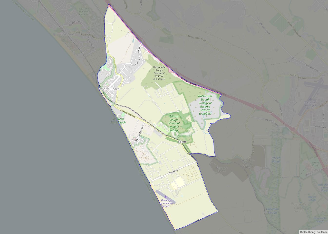 Map of La Selva Beach CDP