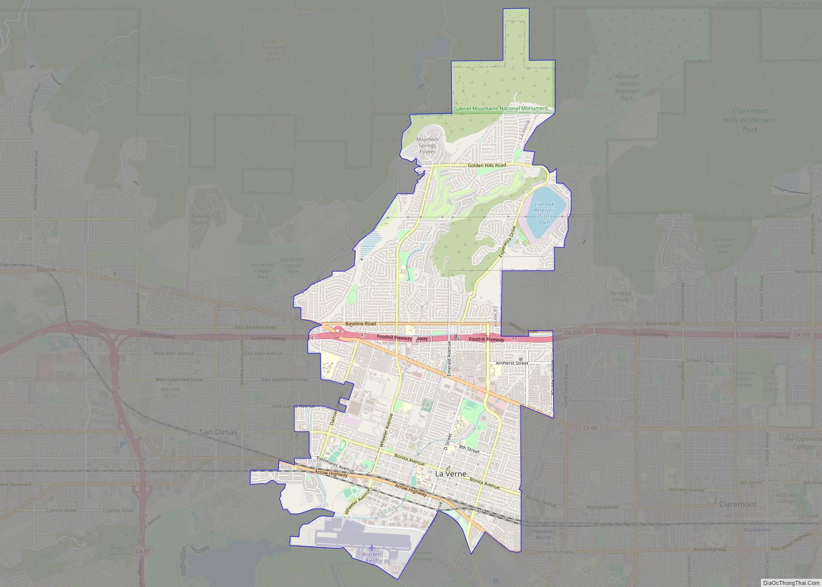 Map of La Verne city
