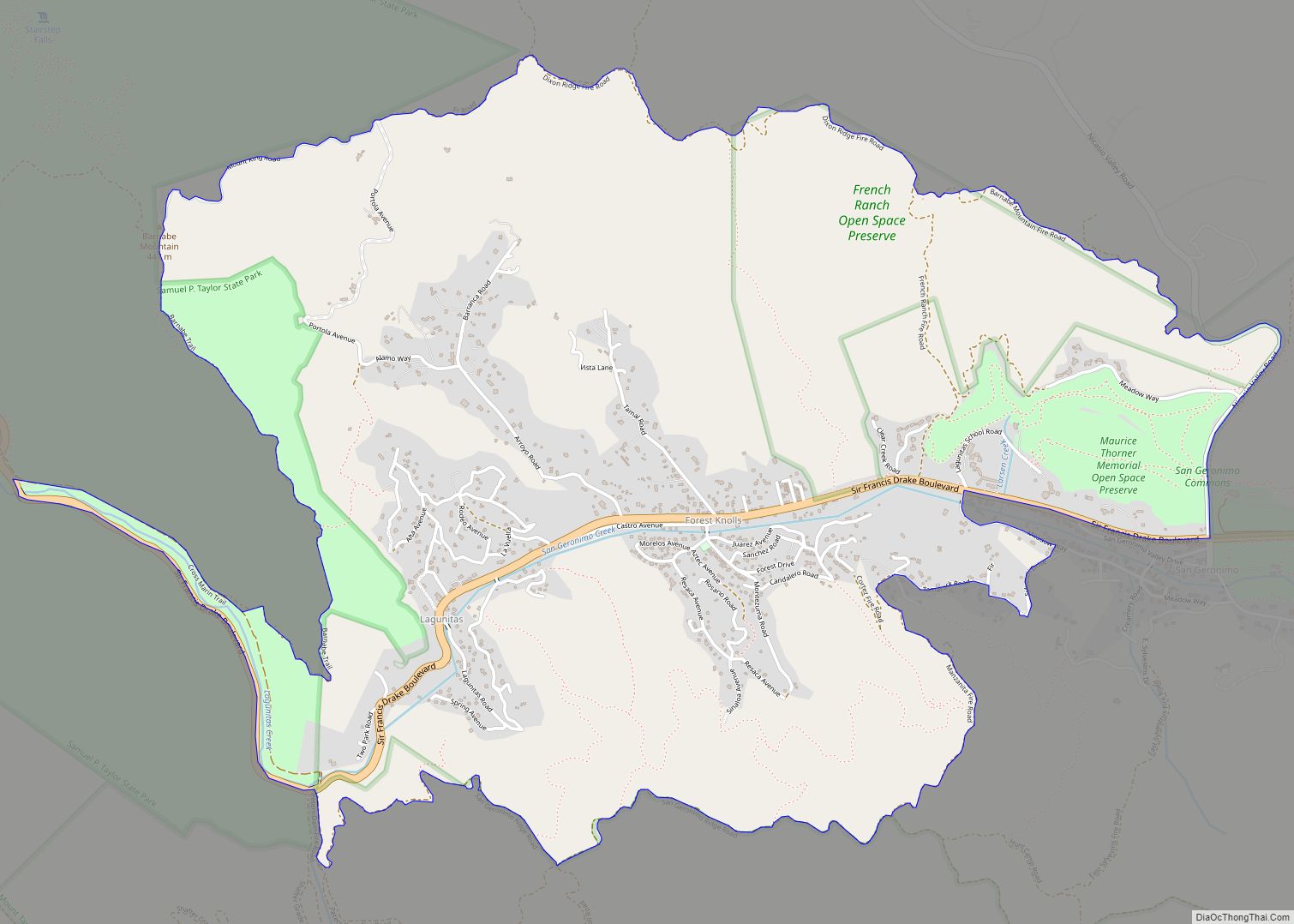 Map of Lagunitas-Forest Knolls CDP