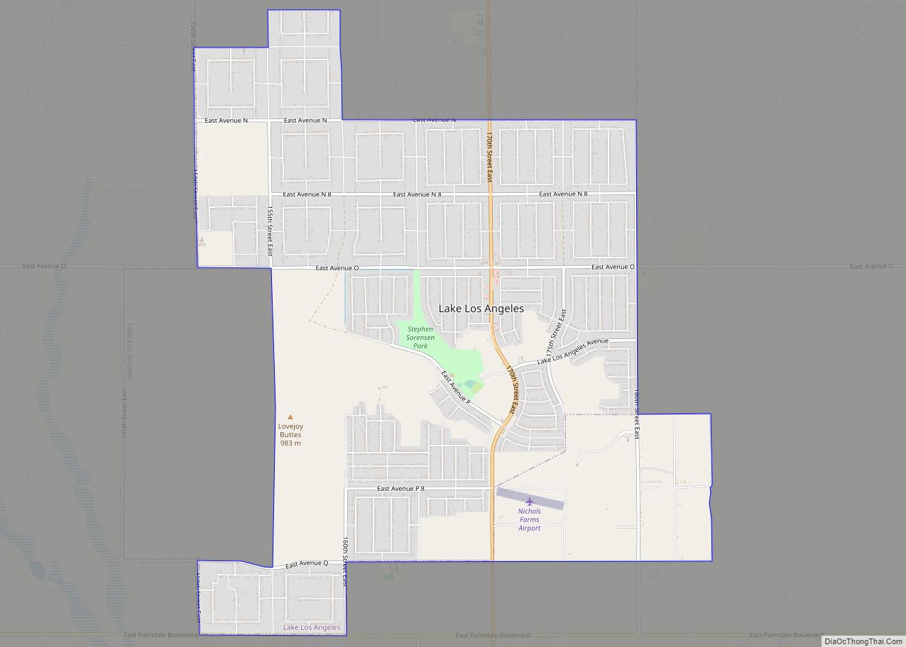 Map of Lake Los Angeles CDP