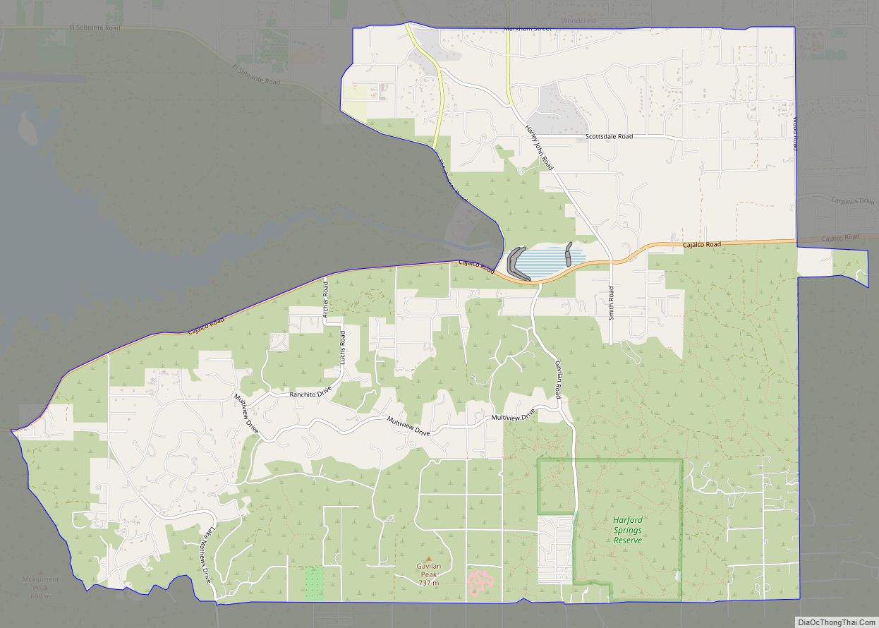 Map of Lake Mathews CDP