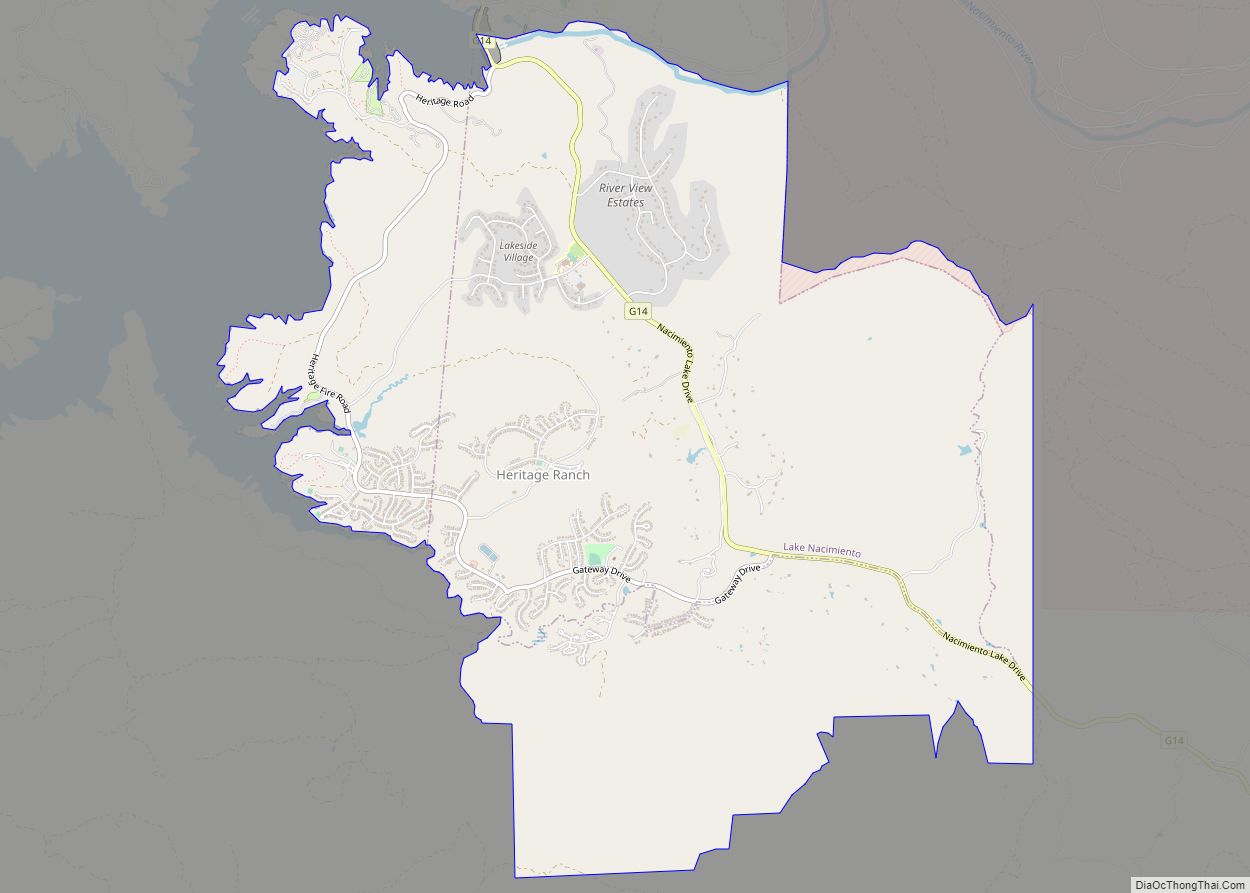 Map of Lake Nacimiento CDP