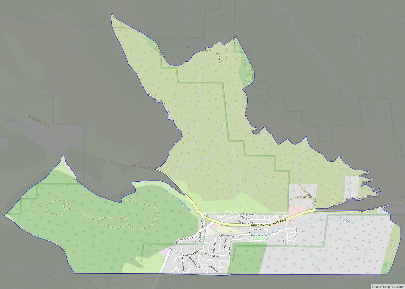 Map of Lake of the Woods CDP, California