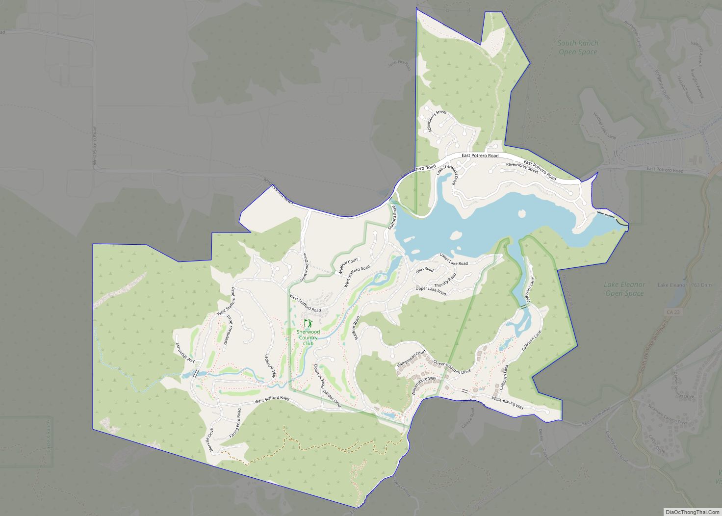 Map of Lake Sherwood CDP