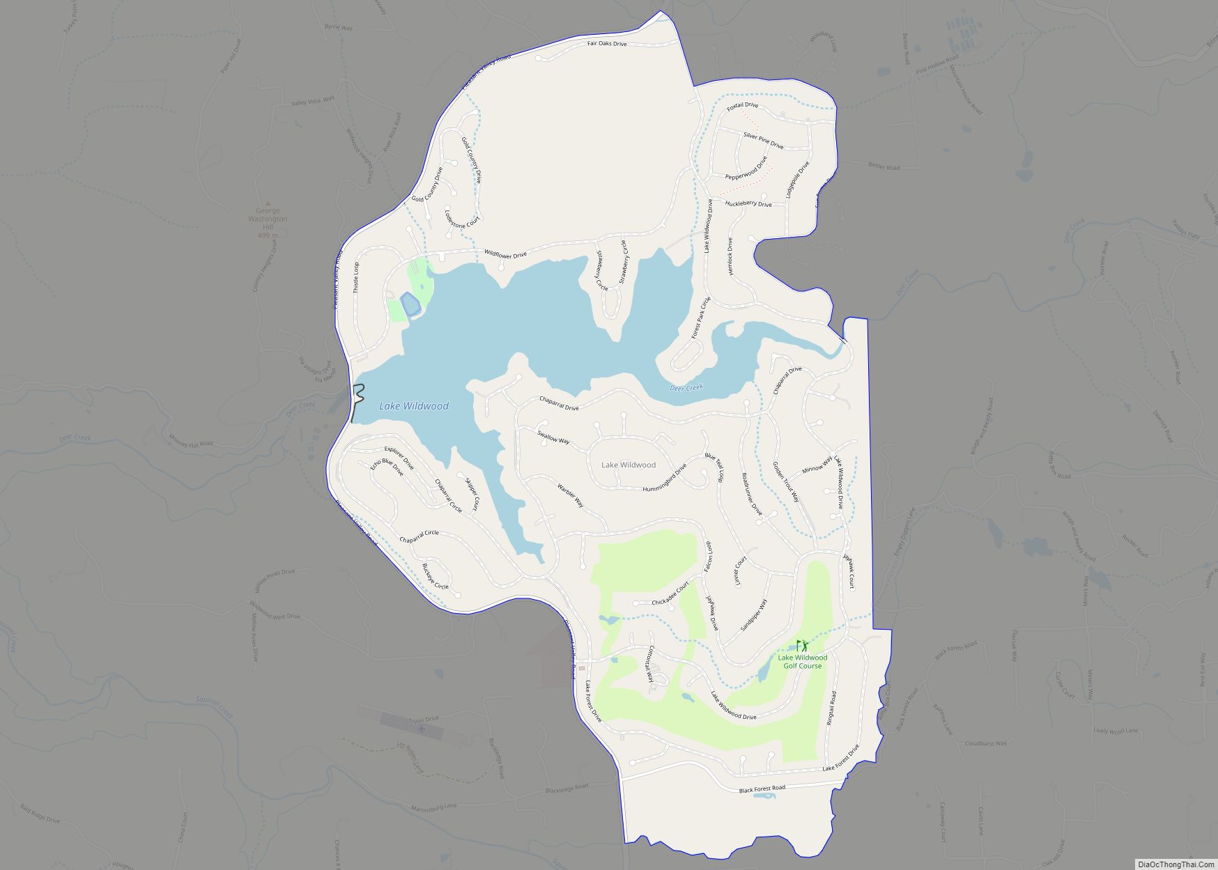 Map of Lake Wildwood CDP