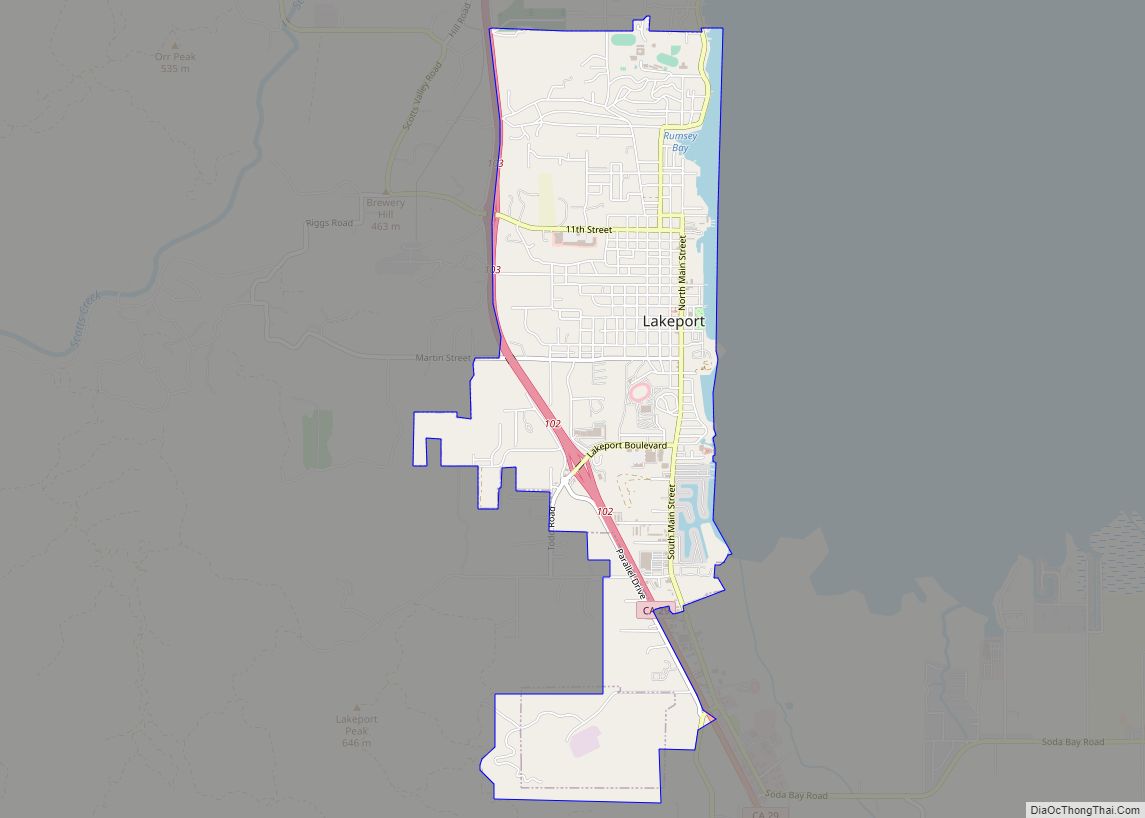 Map of Lakeport city