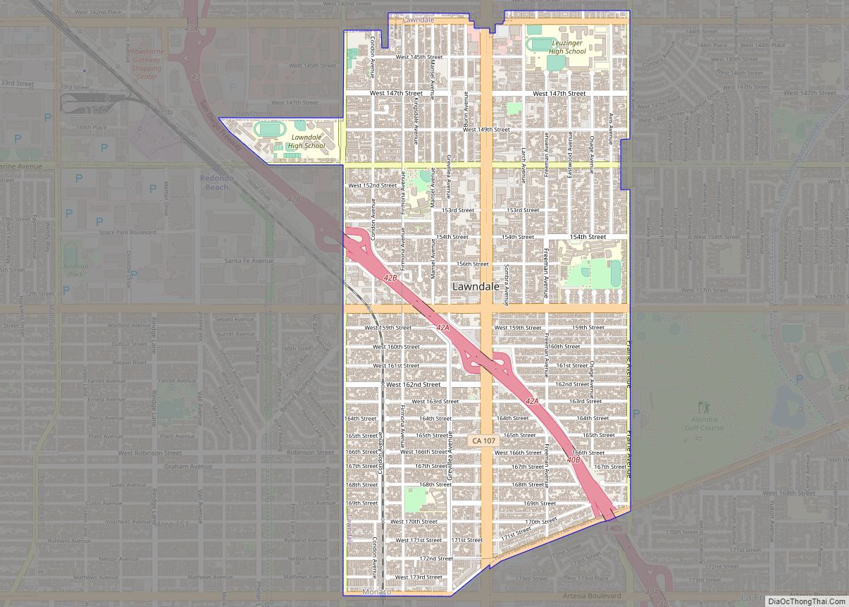 Map of Lawndale city