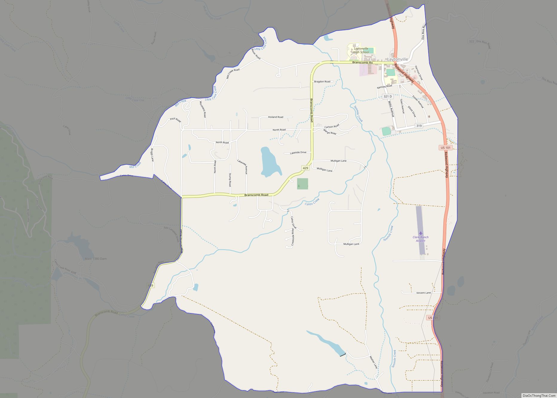 Map of Laytonville CDP