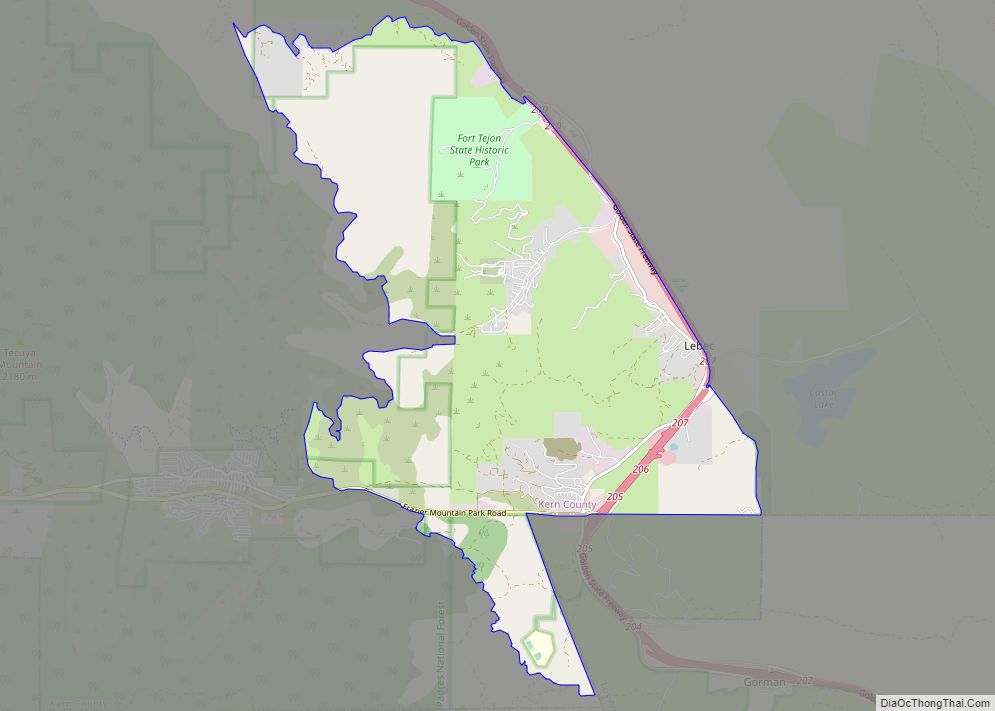 Map of Lebec CDP