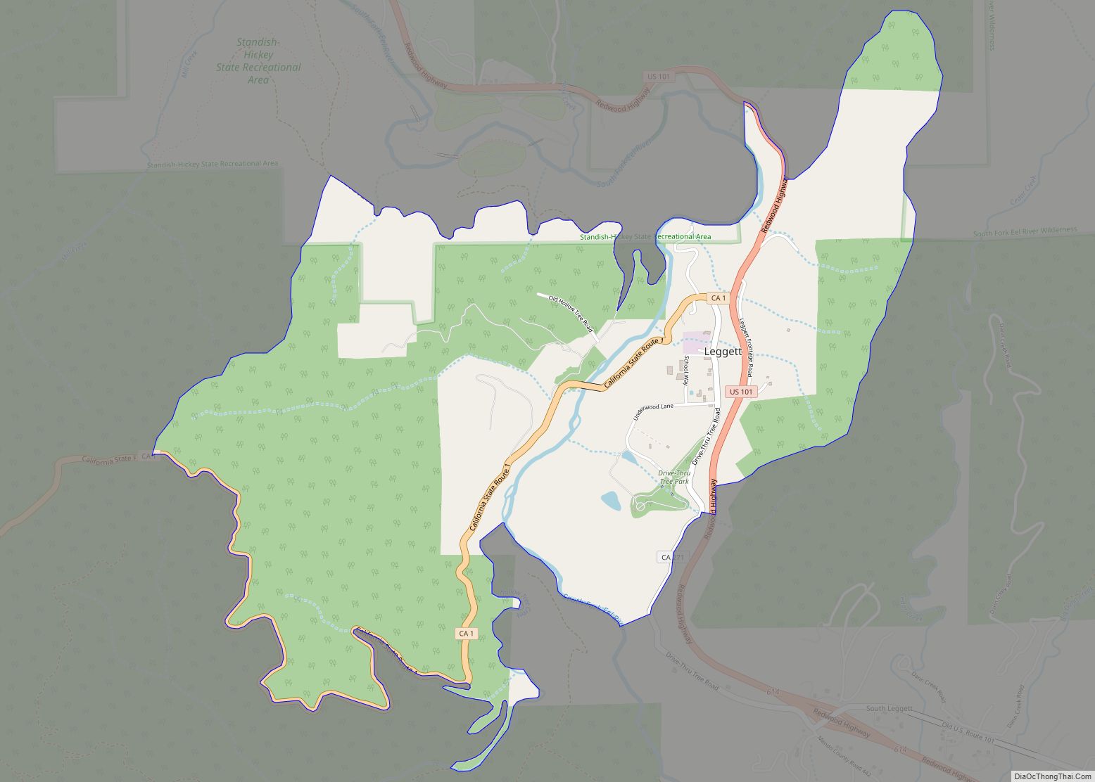 Map of Leggett CDP