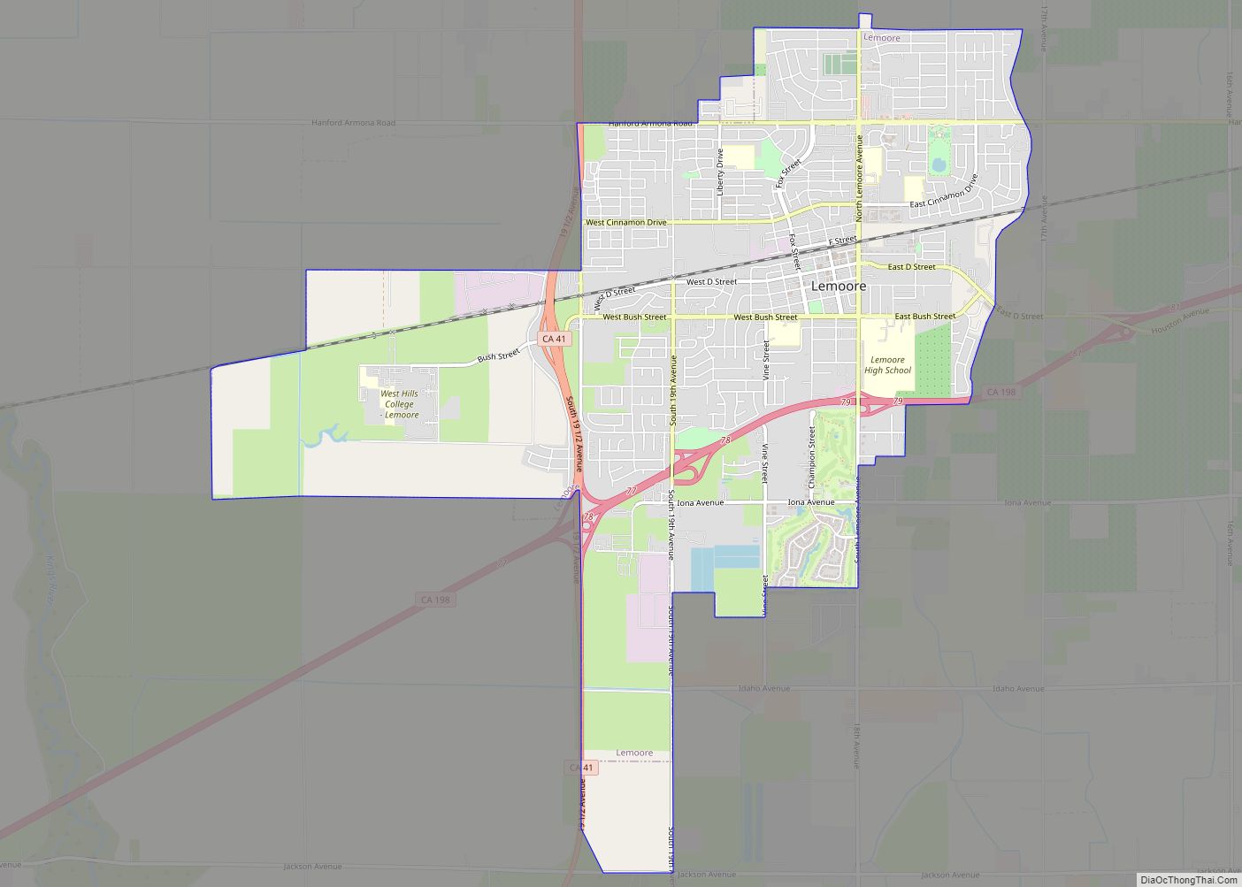 Map of Lemoore city