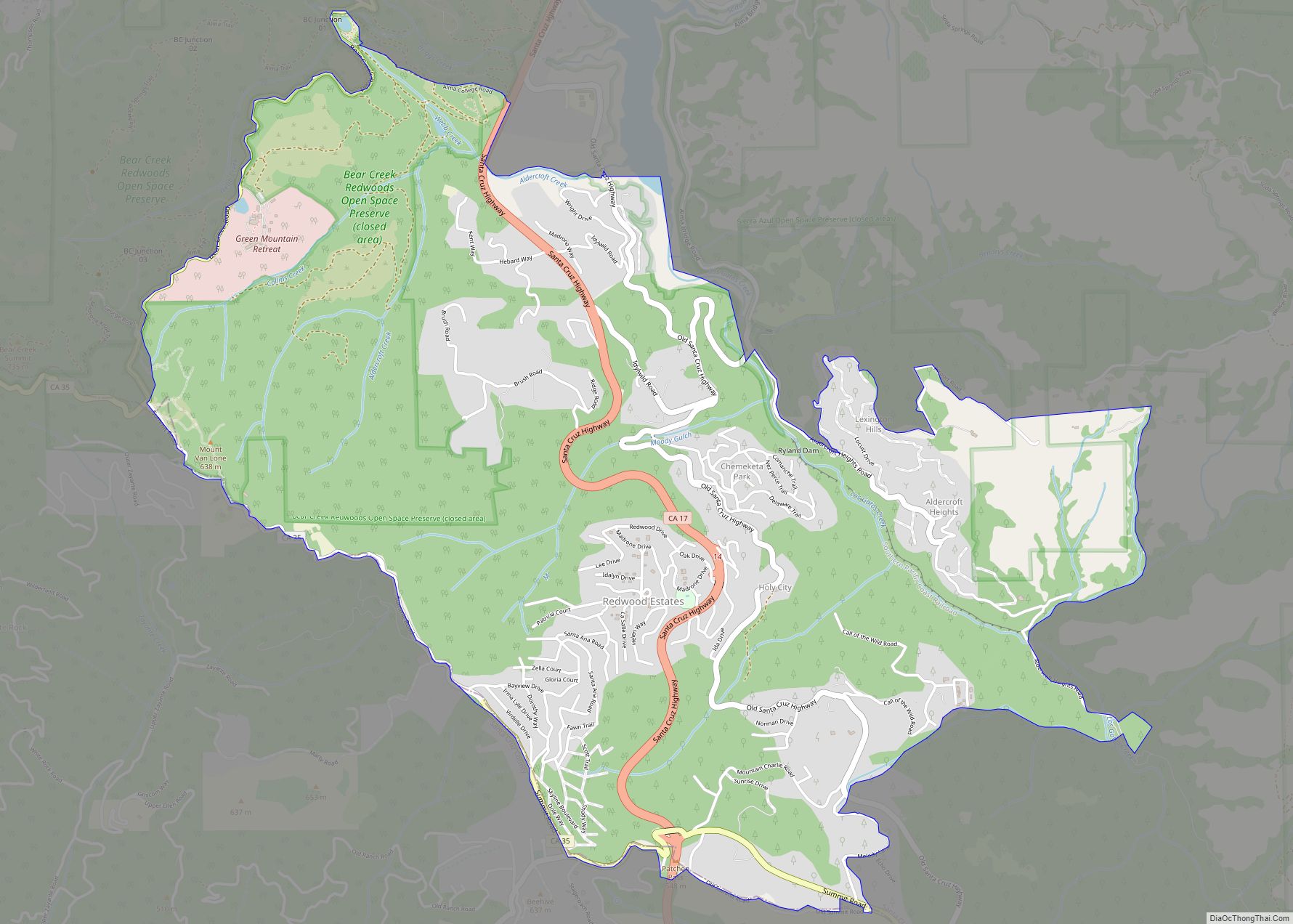 Map of Lexington Hills CDP