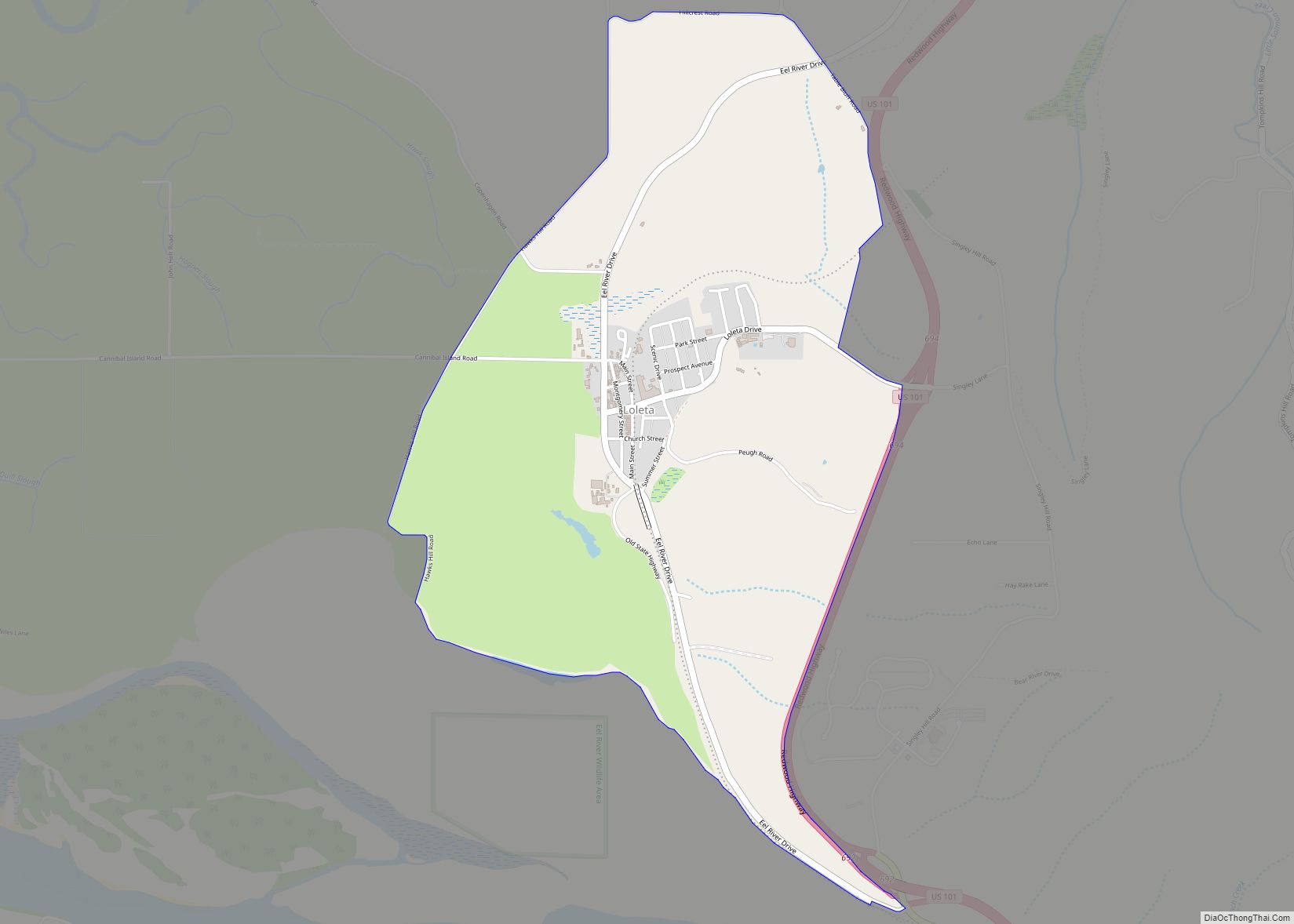 Map of Loleta CDP