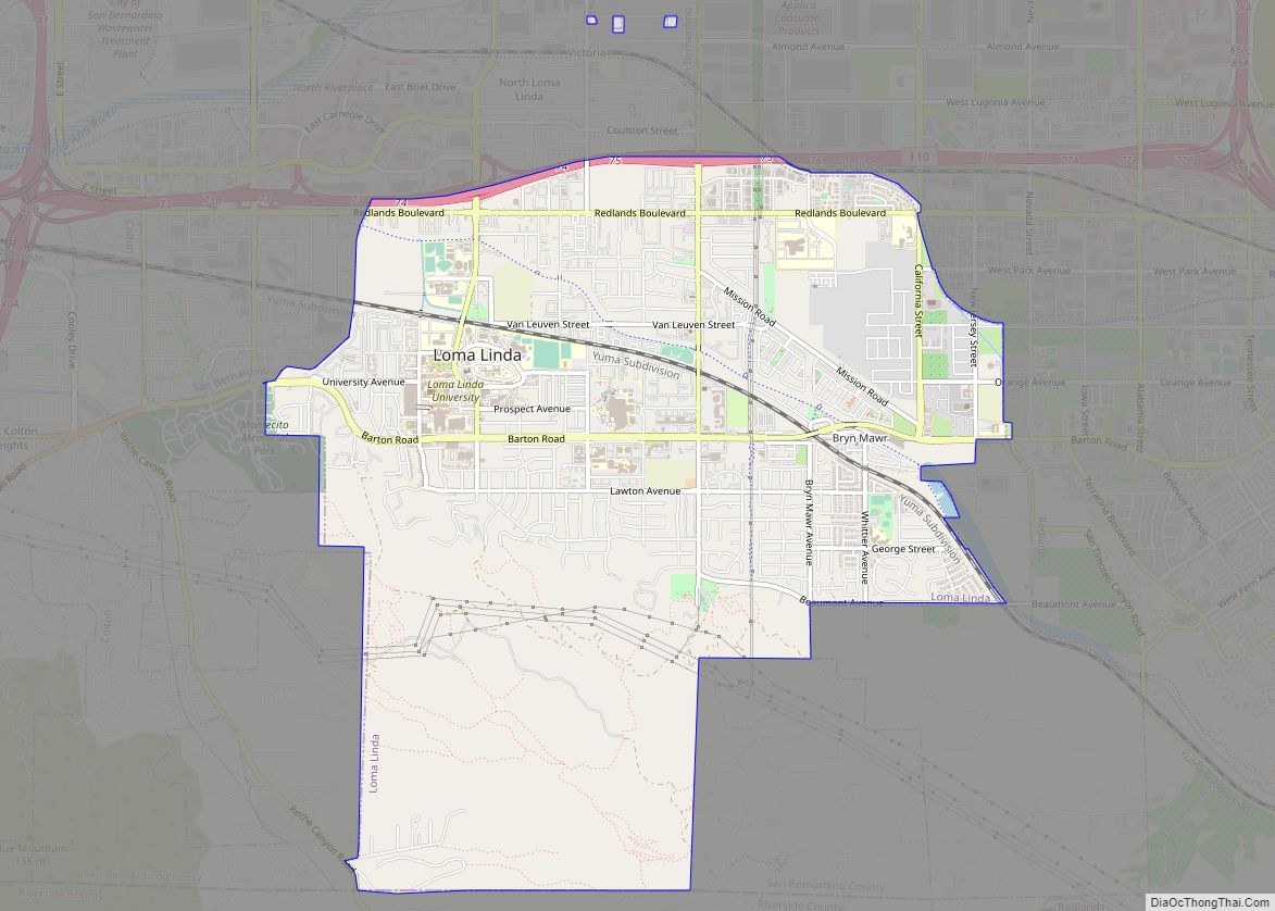 Map of Loma Linda city