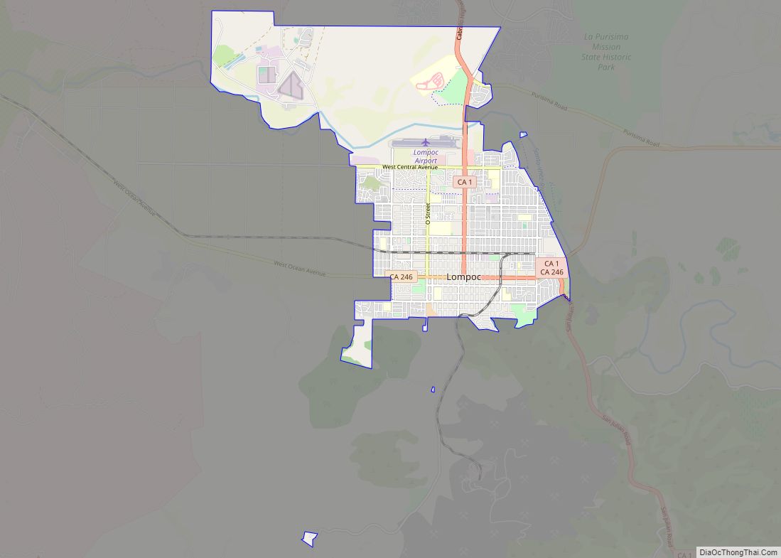 Map of Lompoc city