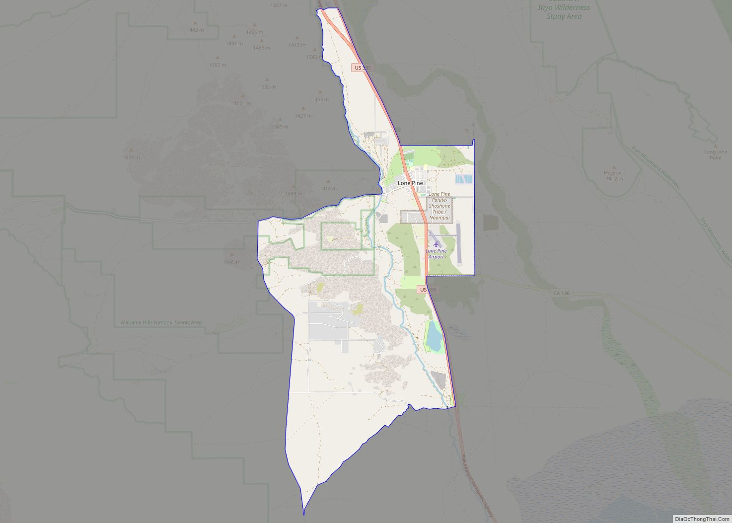 Map of Lone Pine CDP