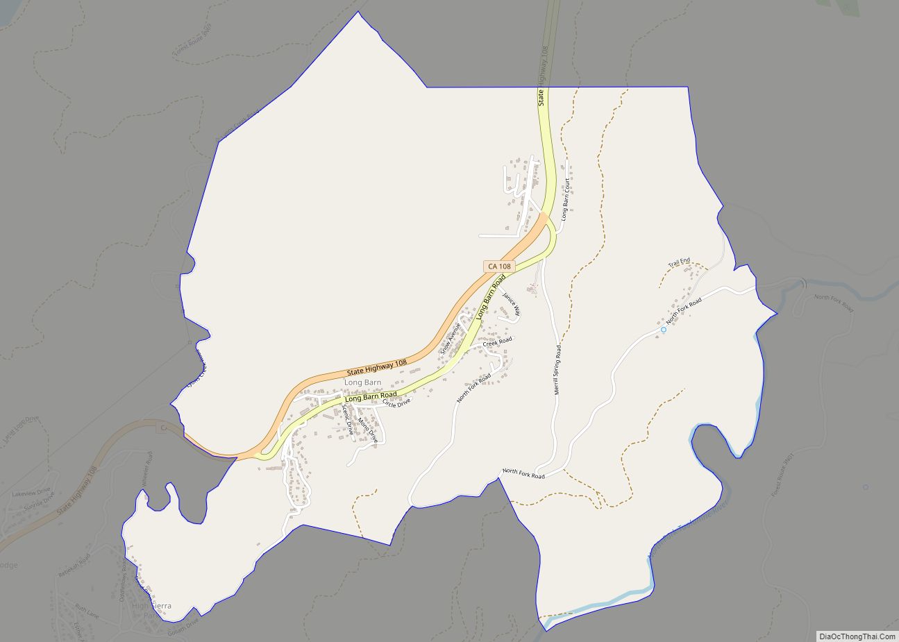 Map of Long Barn CDP