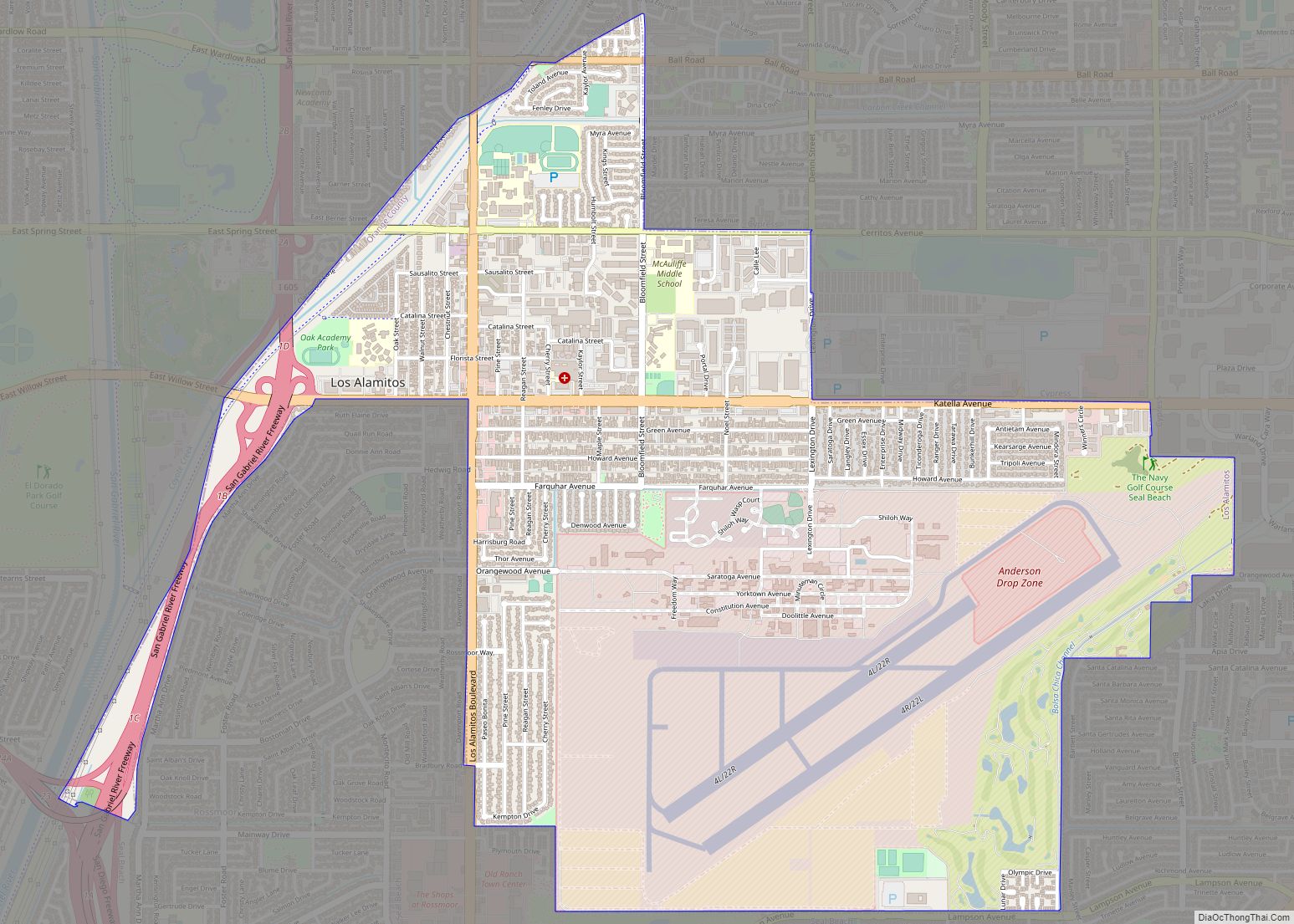 Map of Los Alamitos city