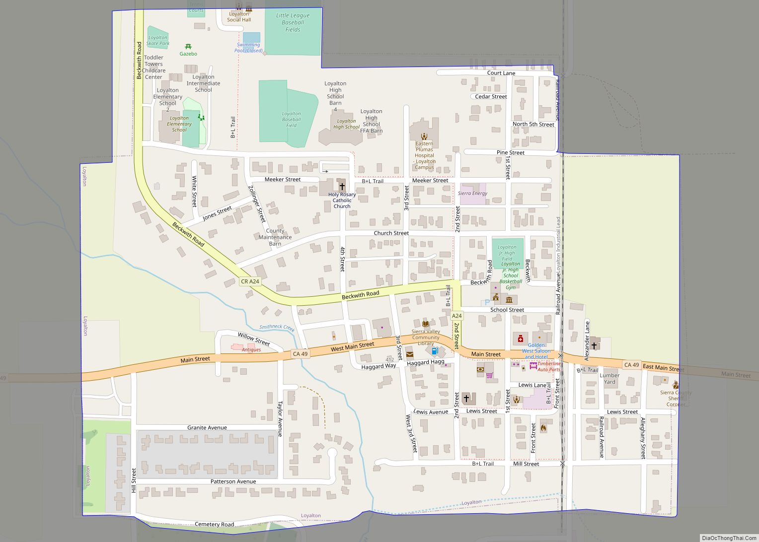 Map of Loyalton city