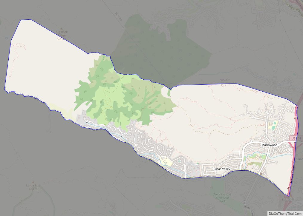 Map of Lucas Valley-Marinwood CDP