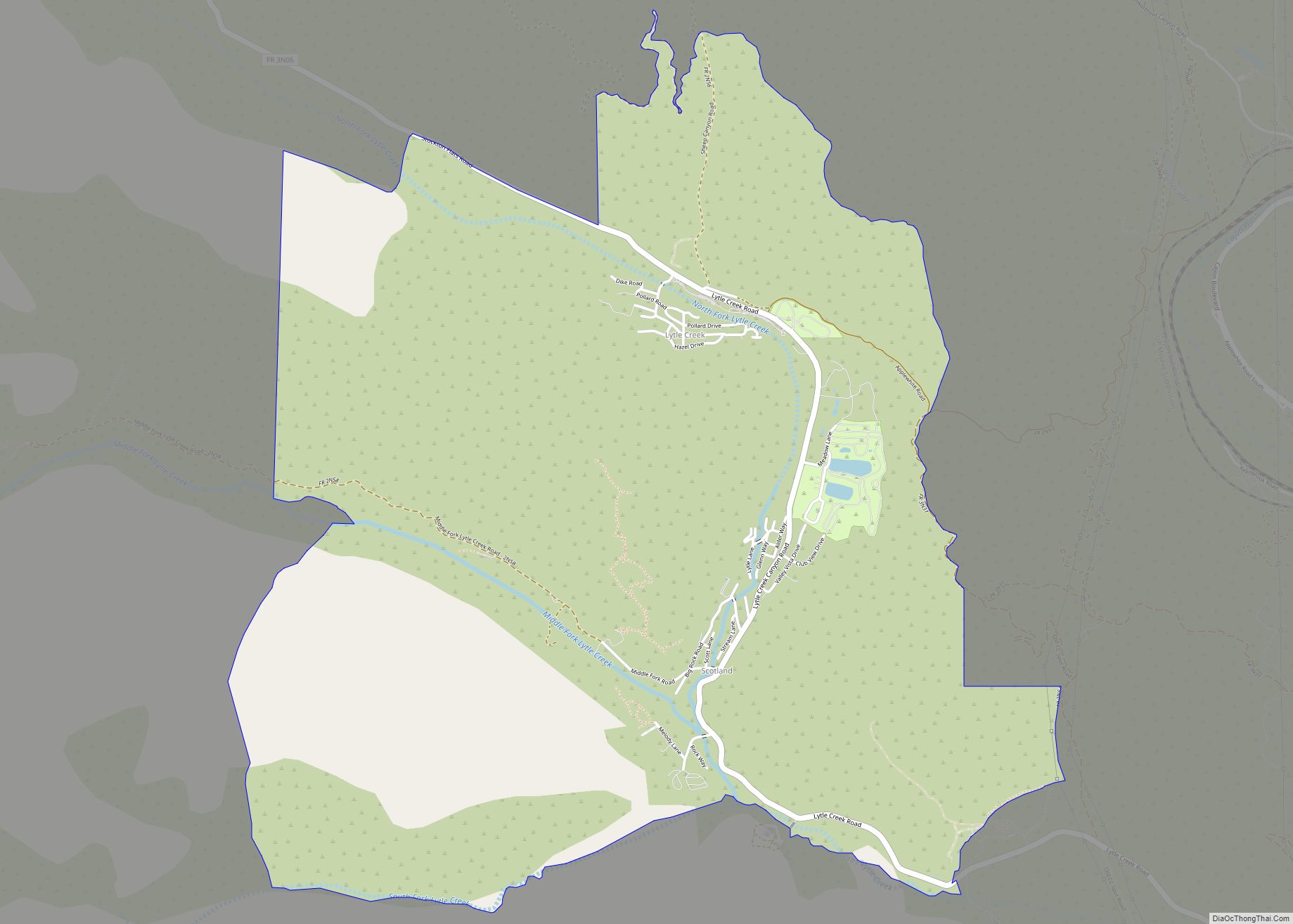 Map of Lytle Creek CDP