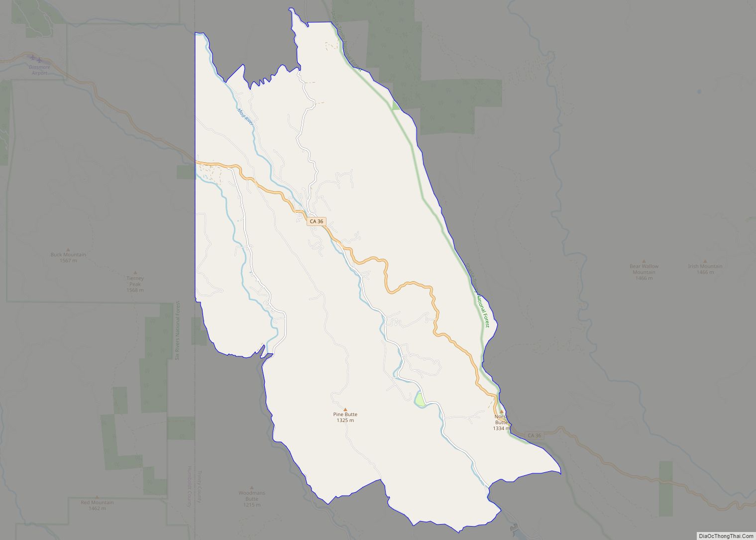 Map of Mad River CDP