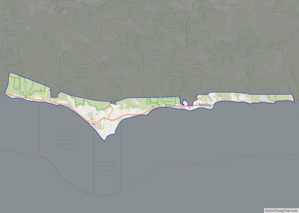 Map of Malibu city