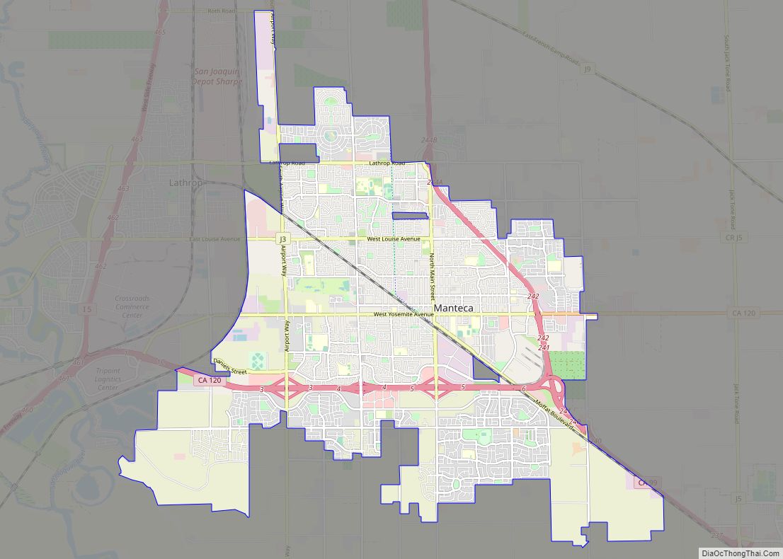 Map of Manteca city