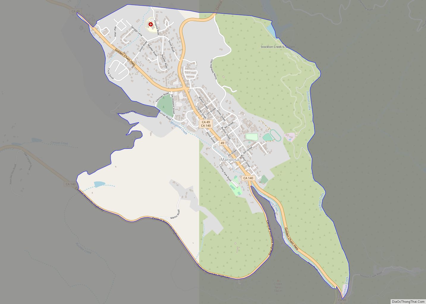 Map of Mariposa CDP