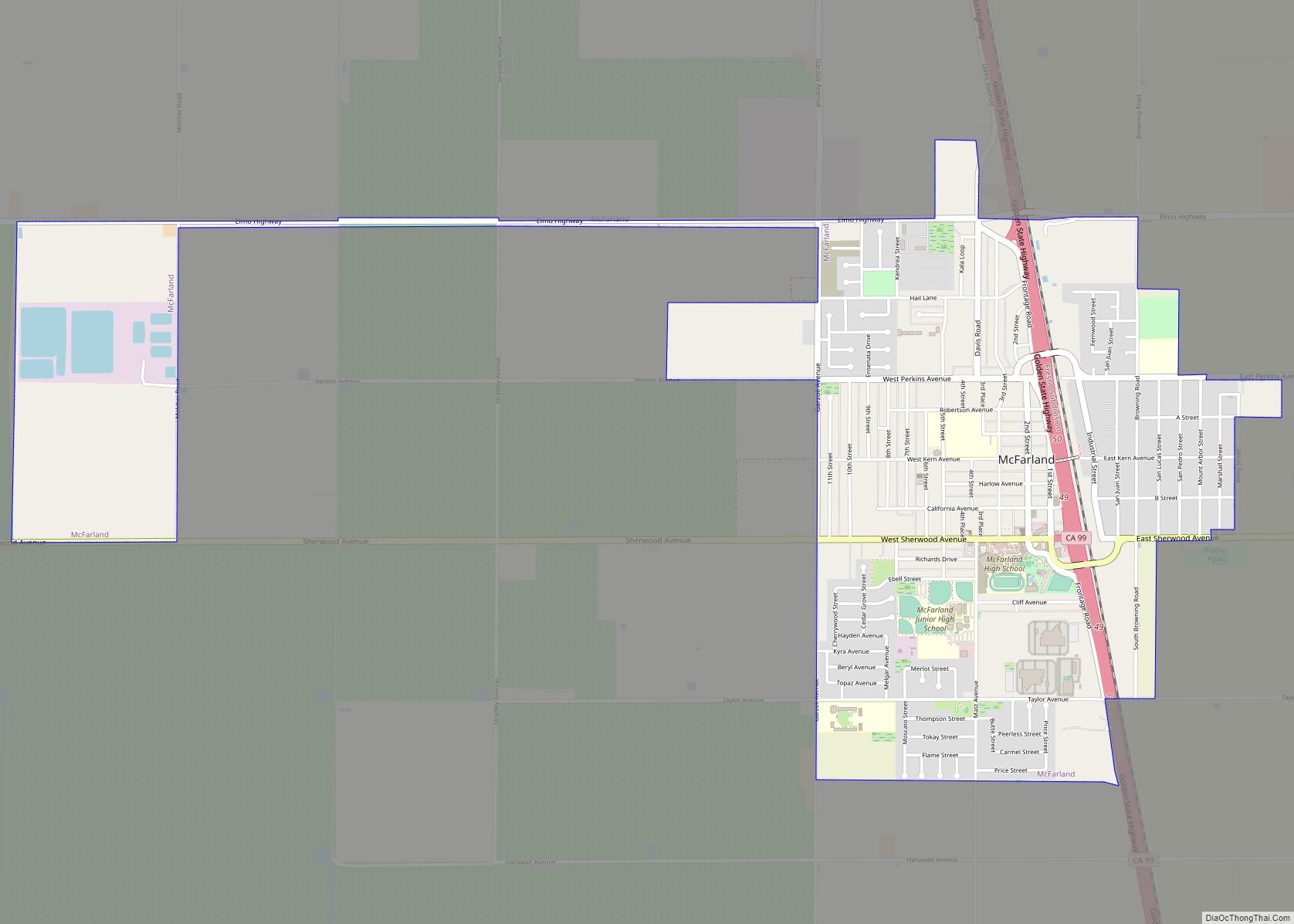 Map of McFarland city