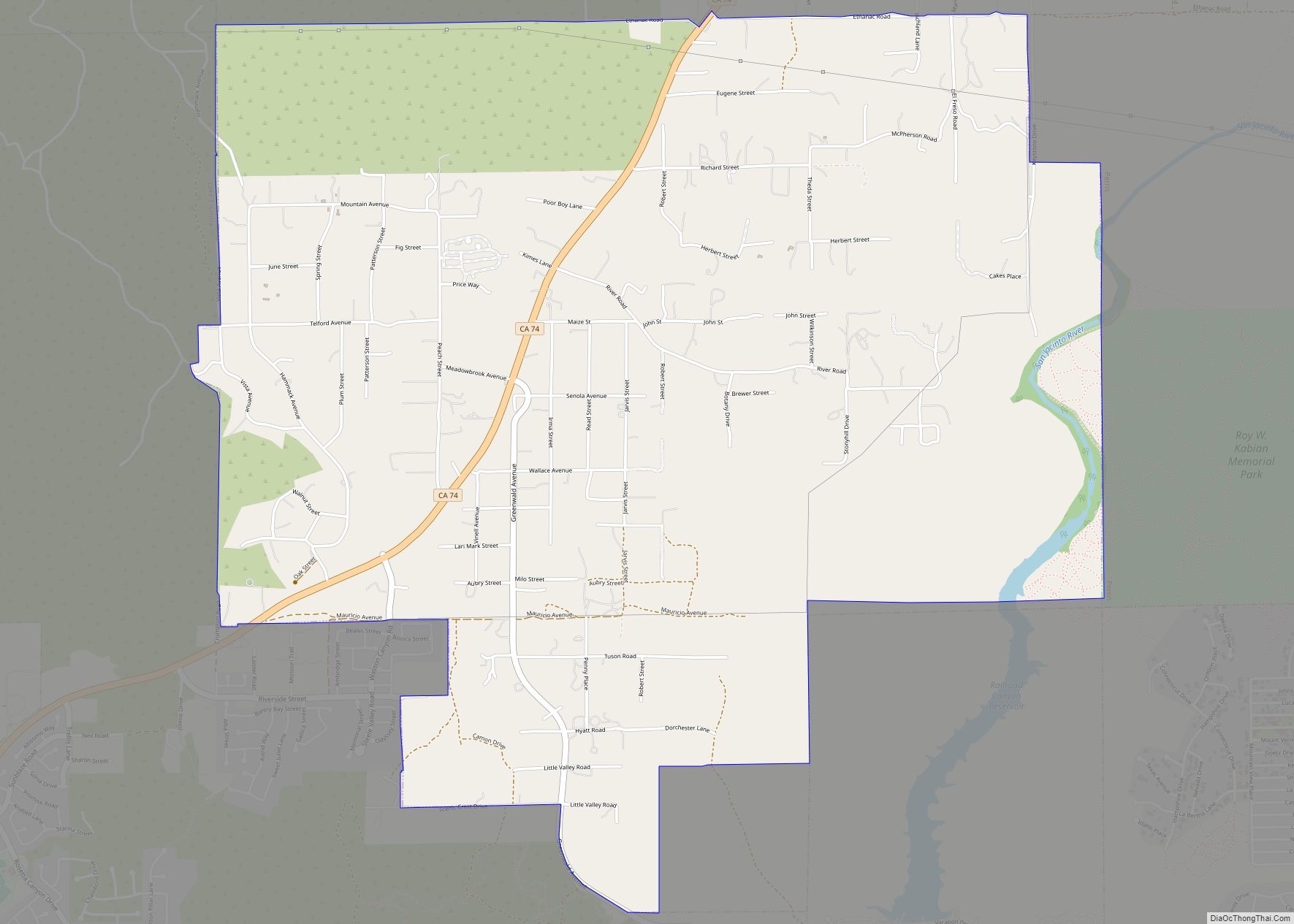 Map of Meadowbrook CDP, California