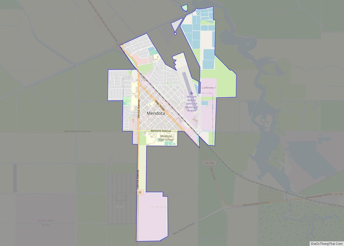 Map of Mendota city