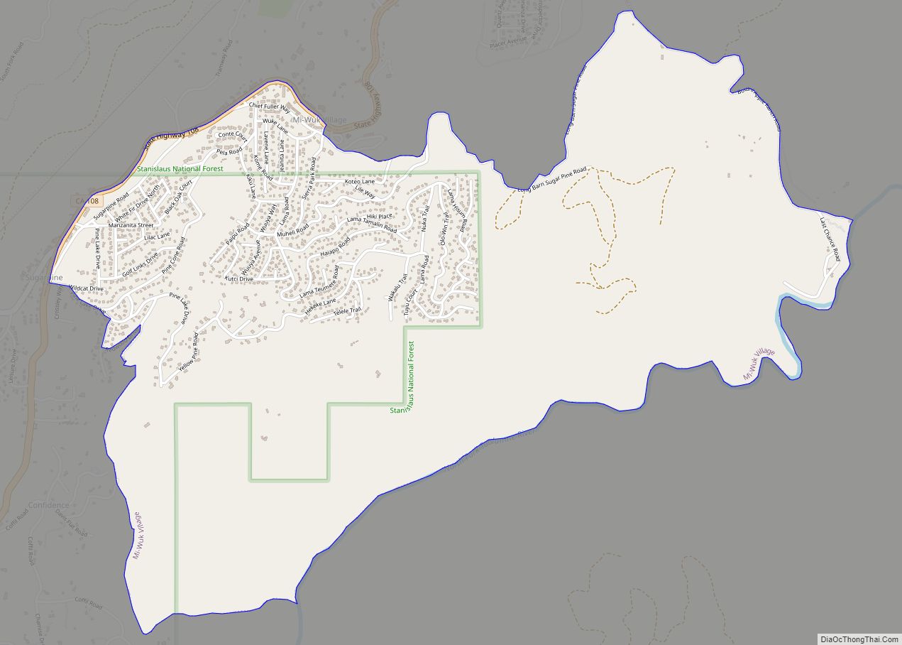 Map of Mi-Wuk Village CDP