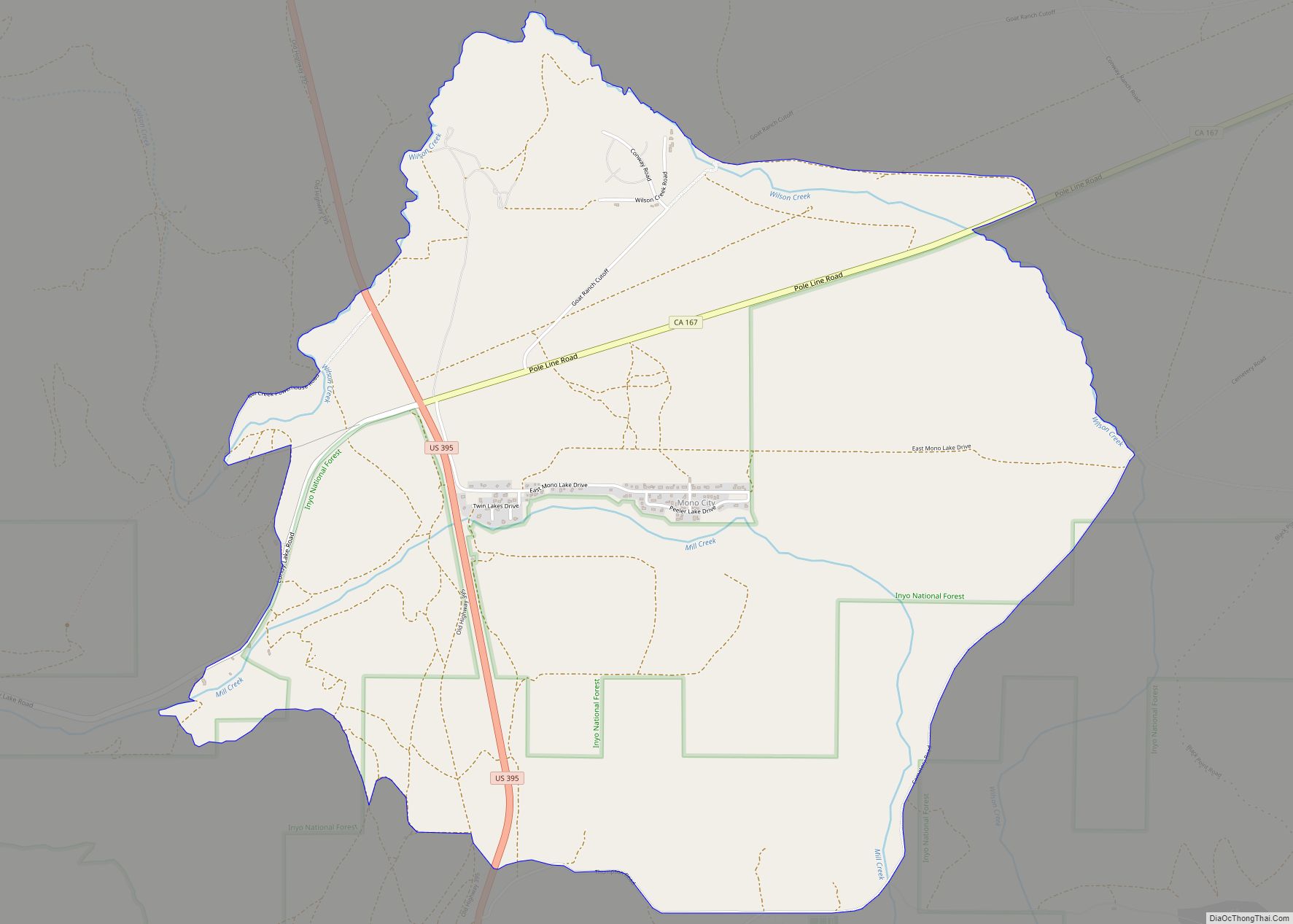 Map of Mono City CDP