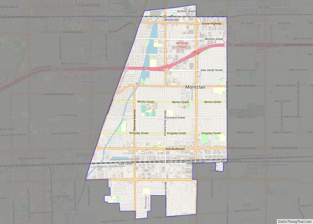 Map of Montclair city, California