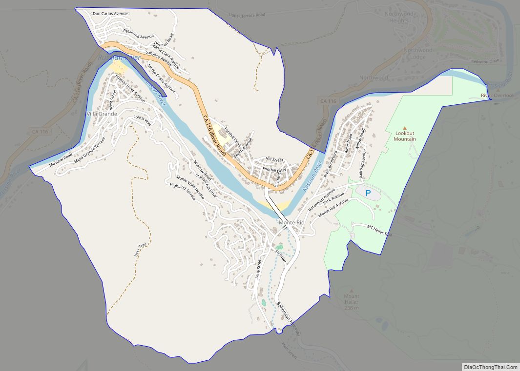 Map of Monte Rio CDP