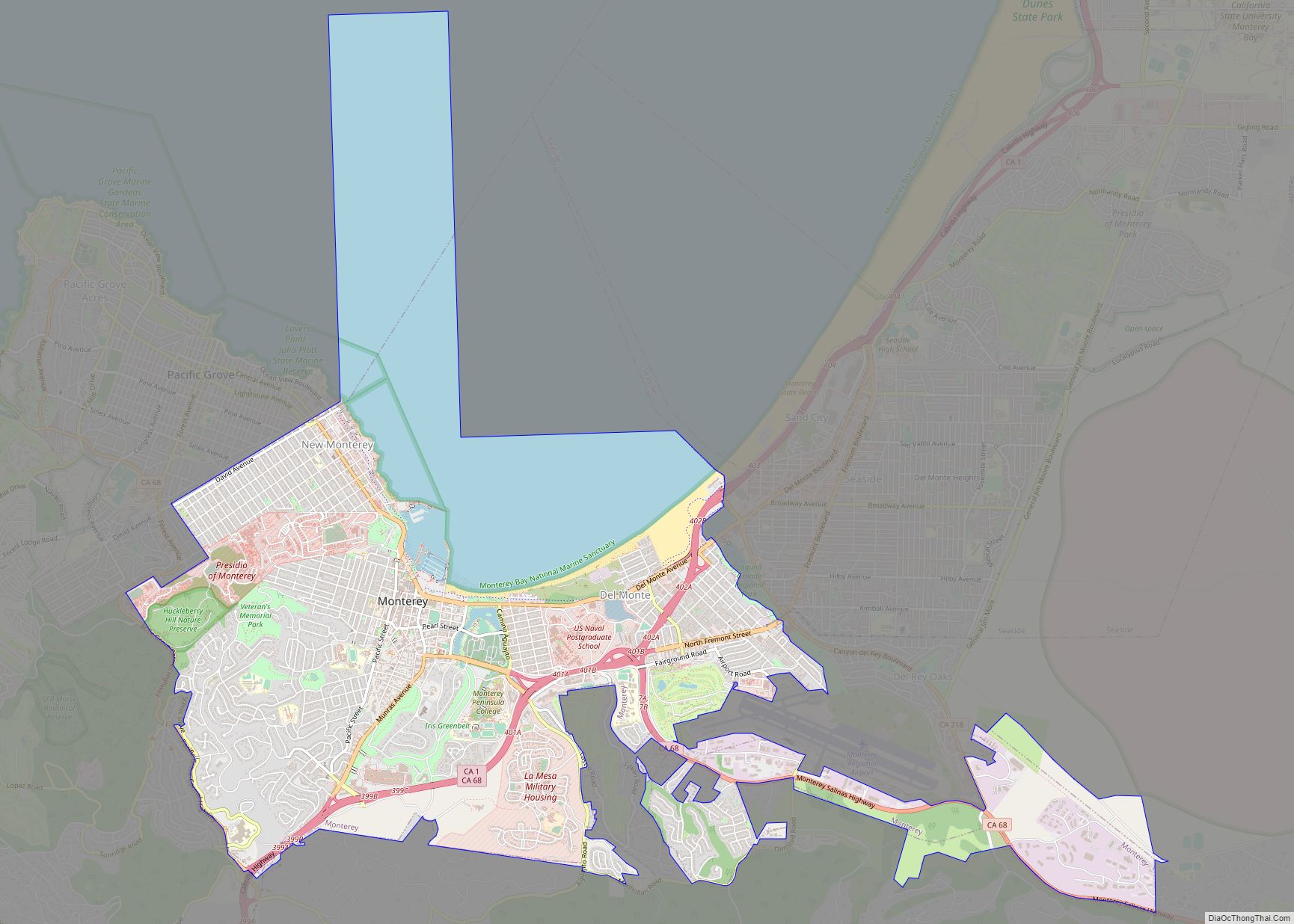 Map of Monterey city