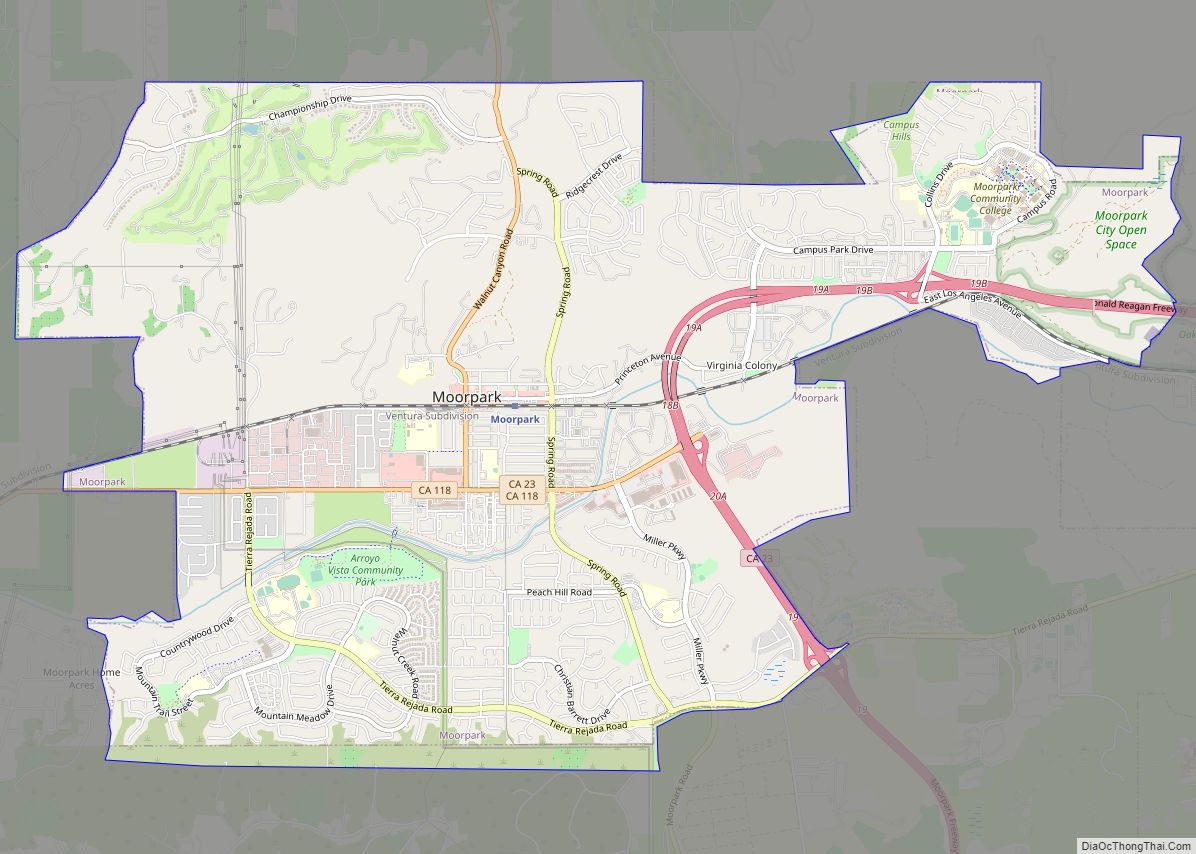 Map of Moorpark city