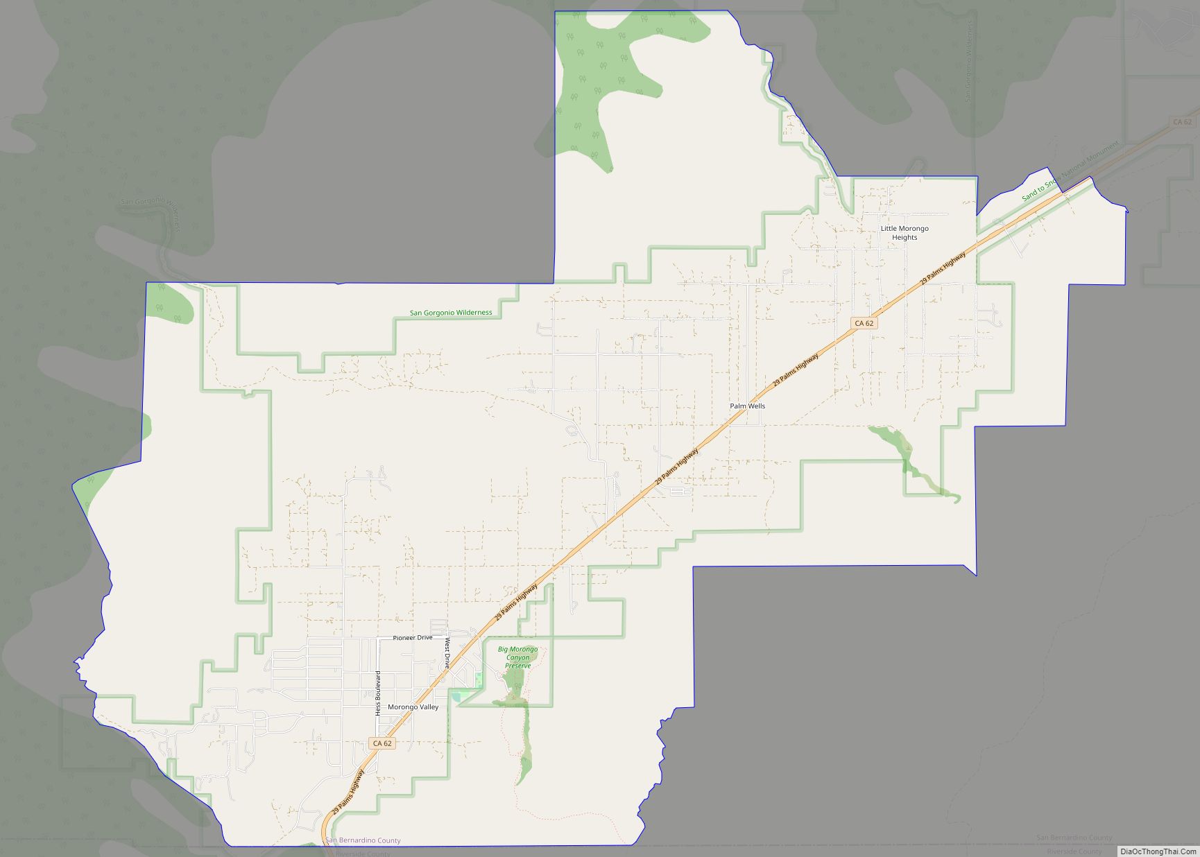 Map of Morongo Valley CDP