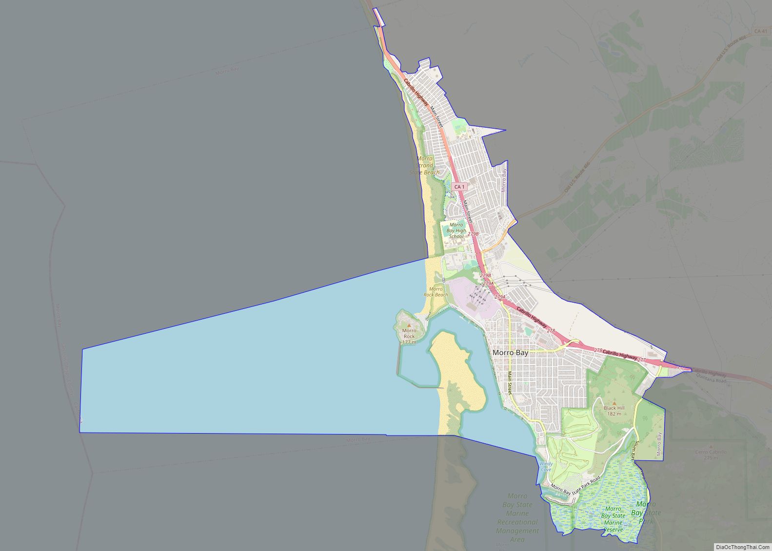 Map of Morro Bay city