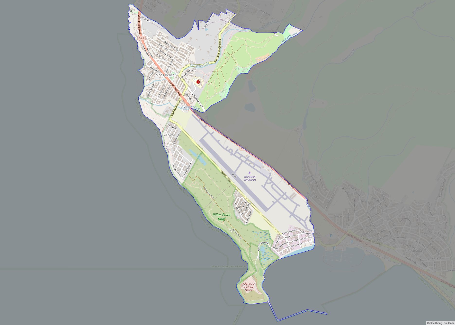 Map of Moss Beach CDP