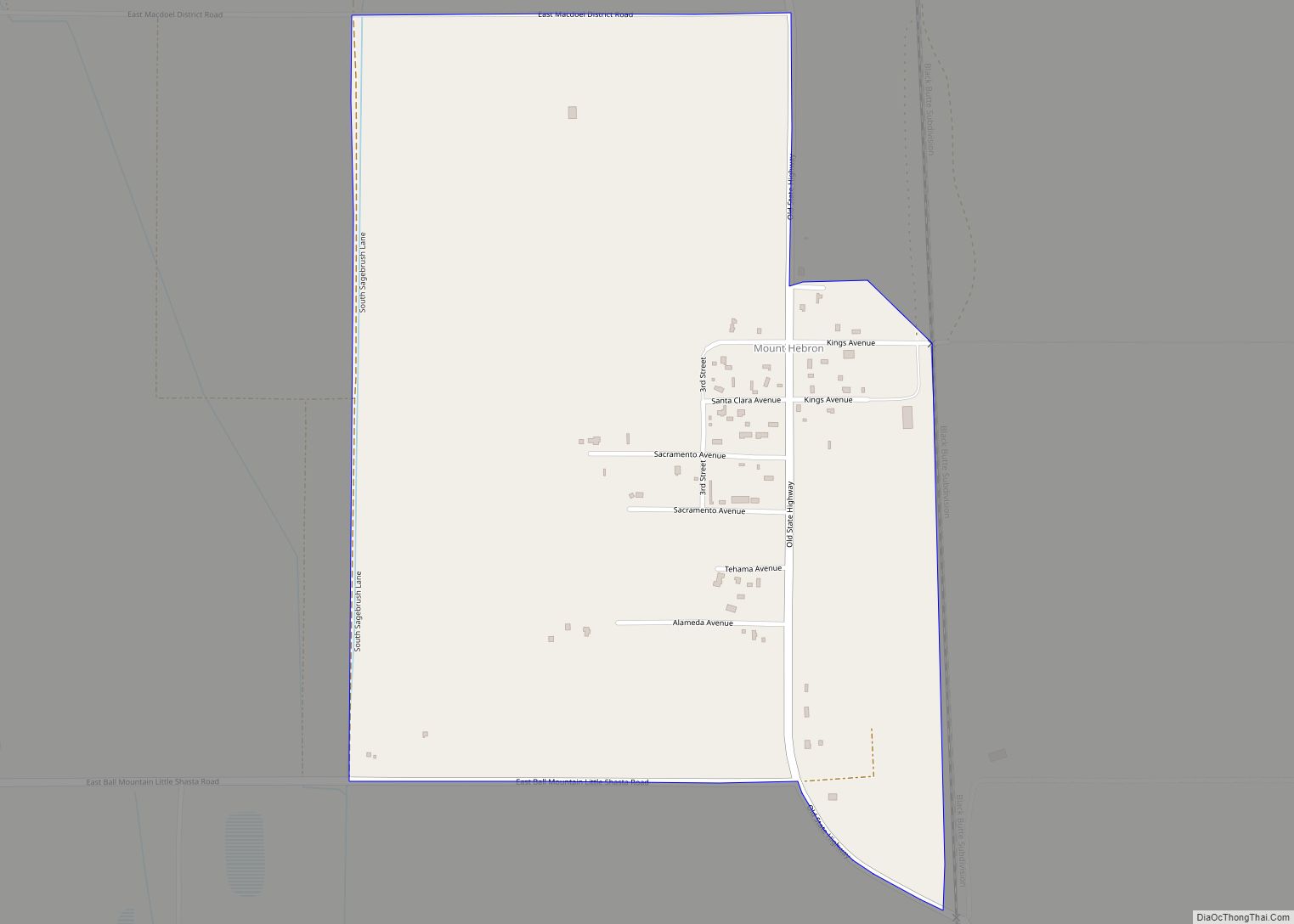 Map of Mount Hebron CDP